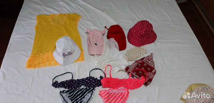 Летние платья, футболки, штаны,купальники, панамы