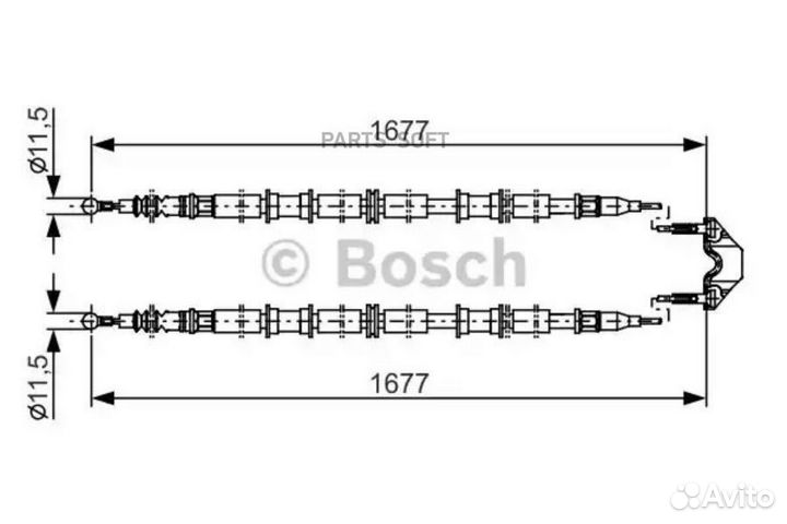 Bosch 1987482141 Трос стояночного тормоза зад прав
