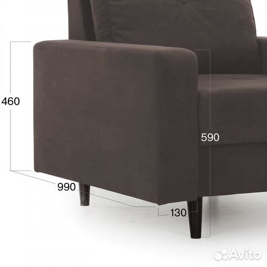 Кресло для отдыха Beneli лоретт, Коричневое, велюр