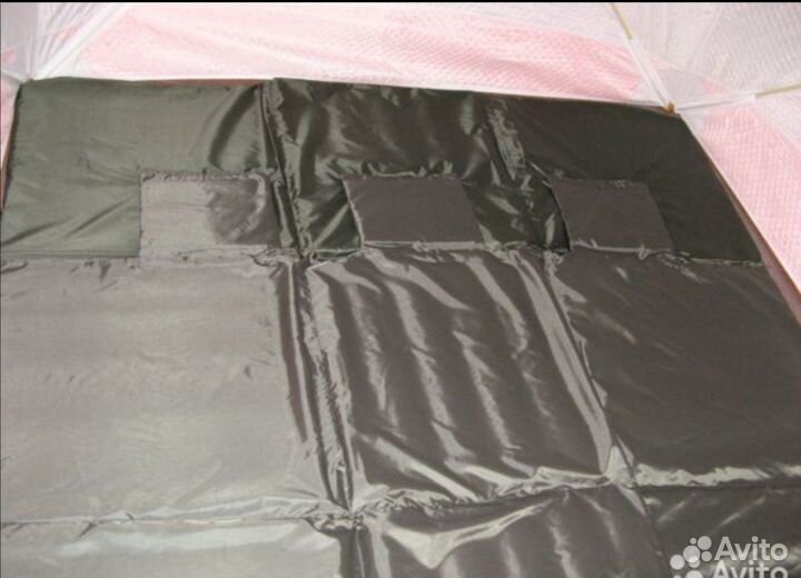 Палатка зимняя куб след Premium 2,1х2,1 утеплённая