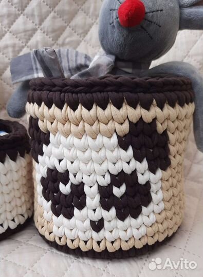 Корзина для игрушек ручной работы