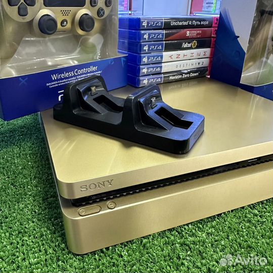Sony Ps4 slim Gold 6 игр + 2 геймпада