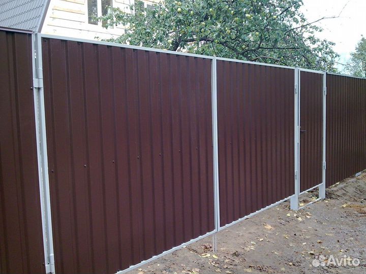 Установка забора из профнастила