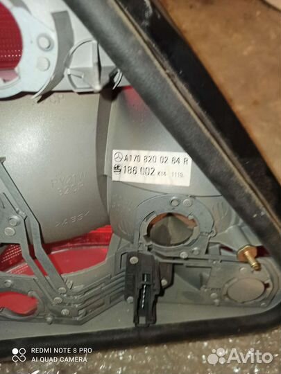 Фонари задние mercedes А170
