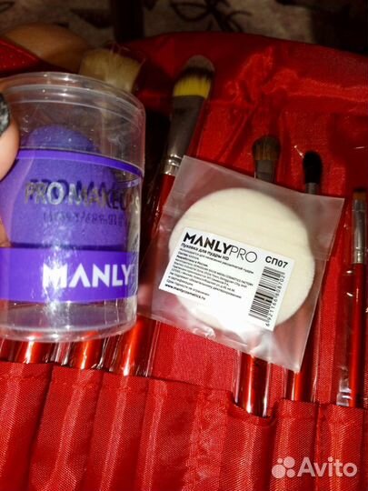 Спонжи для макияжа и пуховка для пудры manlypro