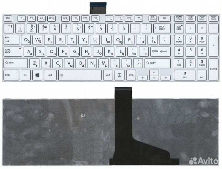 Клавиатура Toshiba Satellite L850, L875 белая