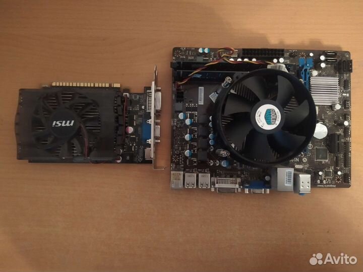 Материнская плата+проц+видюха+озу