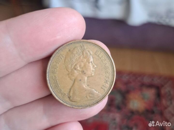 Монета 2 NEW pence elizabeth