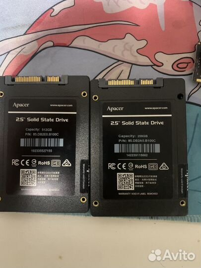 Ssd apacer panther 512gb + 256gb 560mb/sec