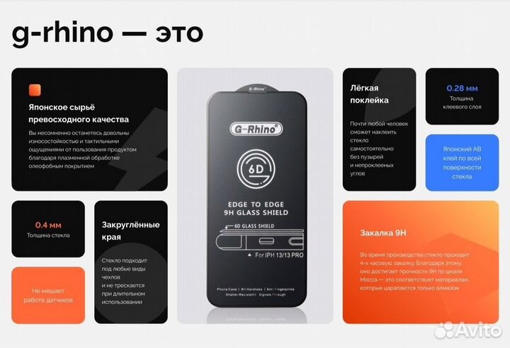 Защитное стекло 6D G-Rhino для Xiaomi