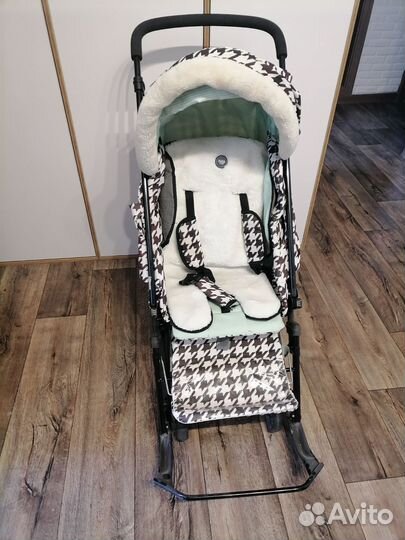 Коляска-санки с выдвижными колёсами