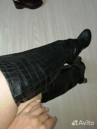 Брендовые кожаные сапоги