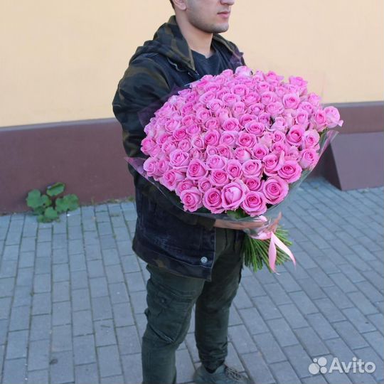 Букет 101 роза Цветы