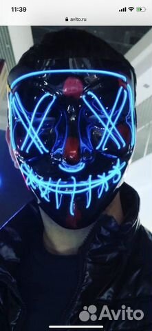 Неоновая маска судная ночь разные цвета доставка