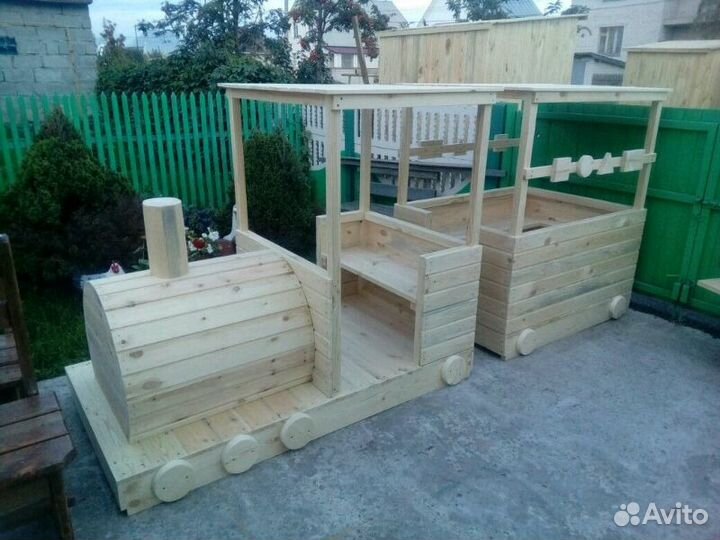 Паровозик (поезд) для детской площадки, песочница