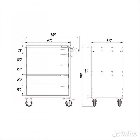 Тележка инструментальная 216 пред RockFocre