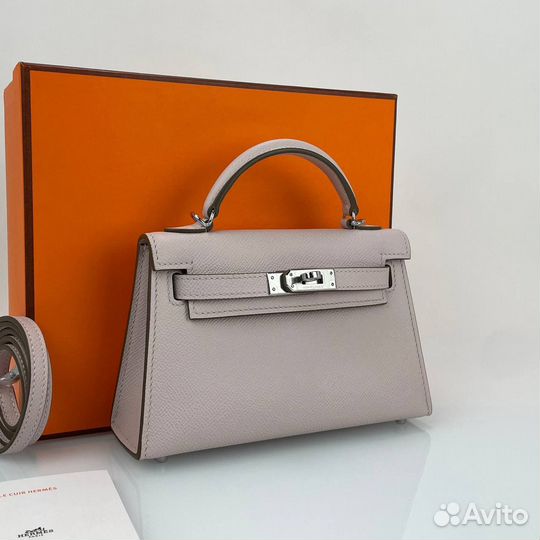 Сумка женская Hermes Kelly mini пыльно-розовый