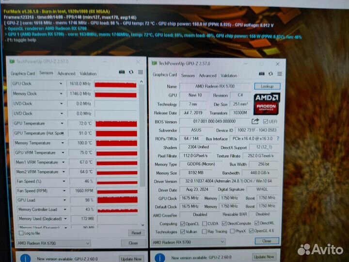 Игровая видеокарта Asus RX 5700 EVO 8gb