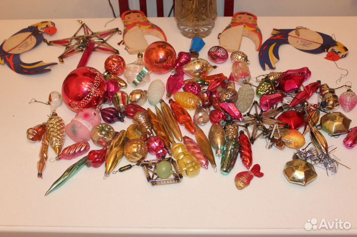 Елочные игрушки СССР стекло набор