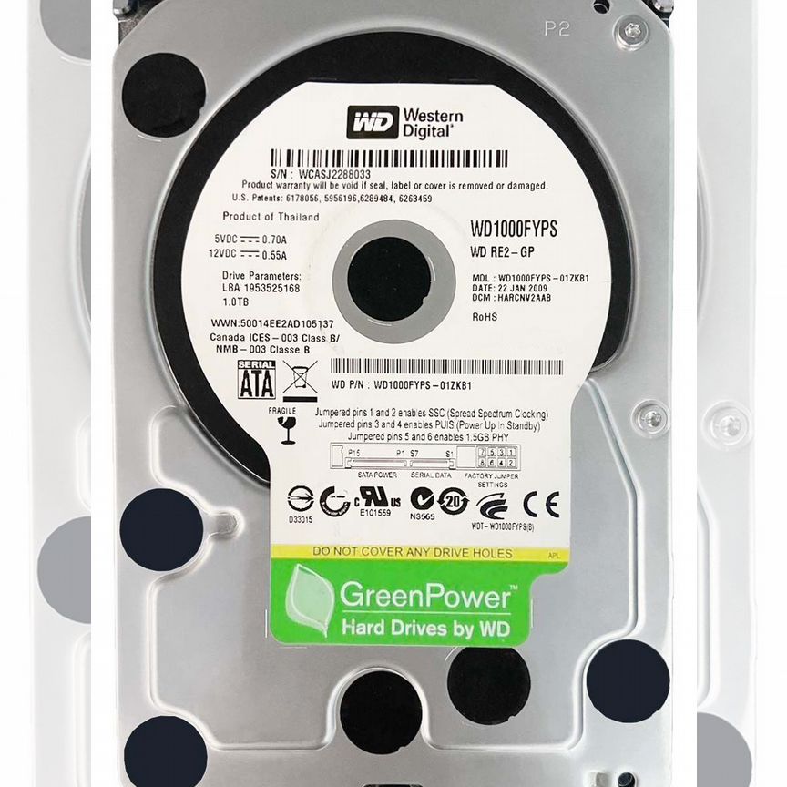 [WD1000FYPS] Жесткий Диск Western Digital 1tb Sata2 Wd1000fyps