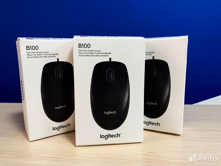 Мышь Logitech B100, черная