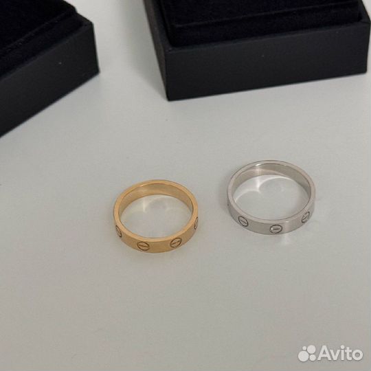 Кольцо Cartier Love Белое Розовое Желтое Золото