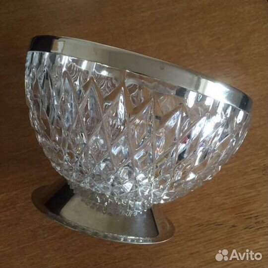 Большая хрустальная ваза конфетница салатник СССР