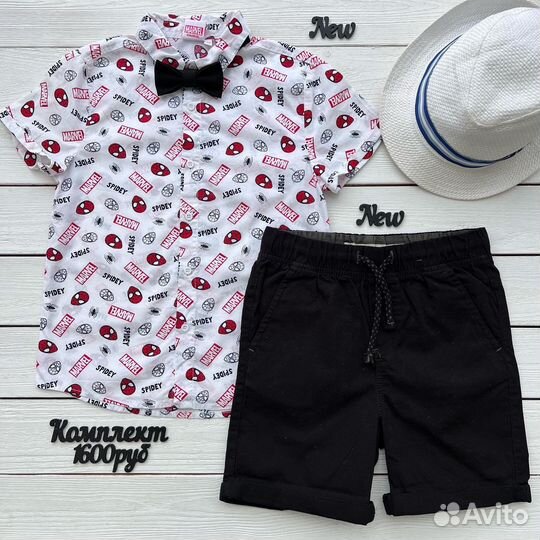 Комплект 134 размер рубашка шорты zara hm
