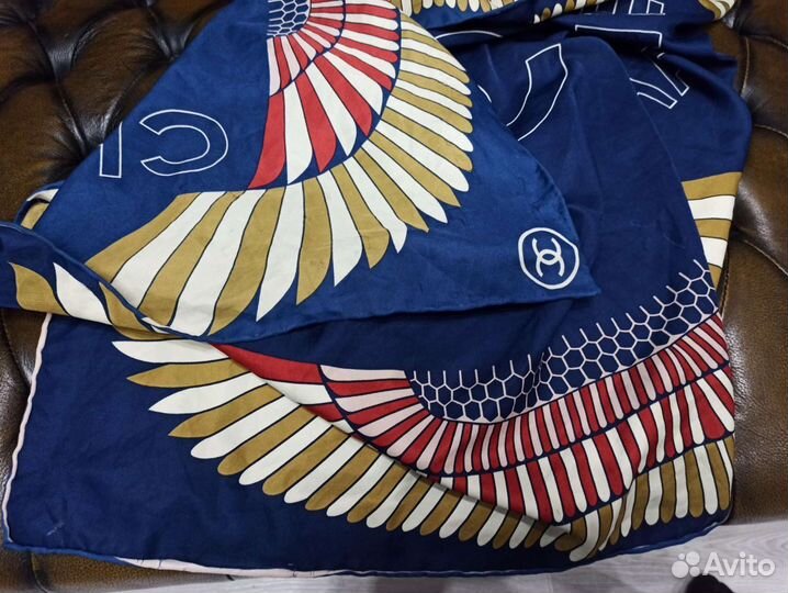 Платок chanel twill silk ручной подгиб италия