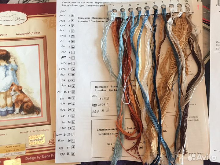 Остатка набора для вышивания крестиком «Неразлучны