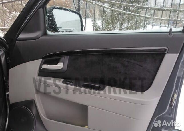 Молдинги карт дверей Приора 2 черный лак