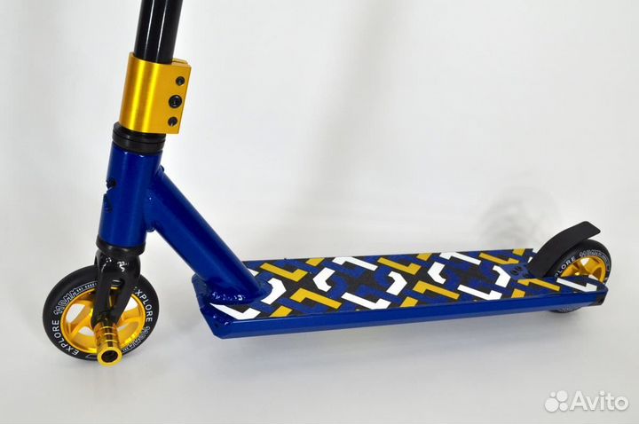 Трюковой самокат Explore storm deluxe blue, новый