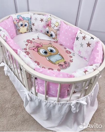 Комплект бортиков в кроватку с одеялом, новое