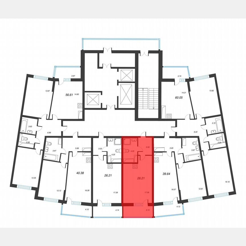 Квартира-студия, 29,1 м², 18/22 эт.