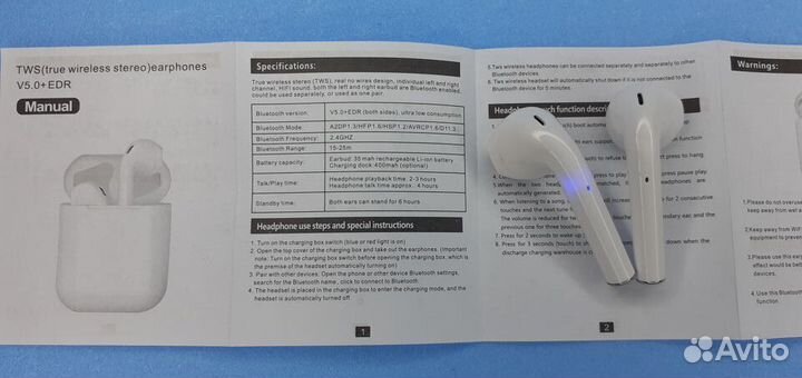 Беспроводные сенсорные наушники H2 + микрофон