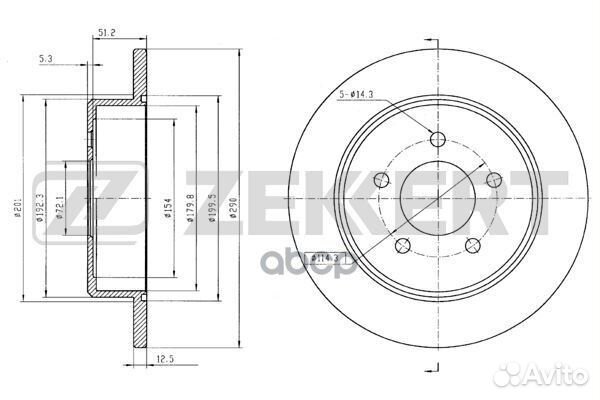 Диск торм. зад. dodge Caravan IV 01- Chrysler