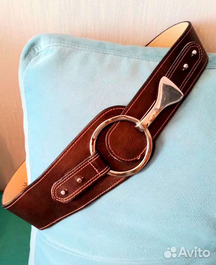 Винтажный ремень кожа+серебро clara perri оригинал