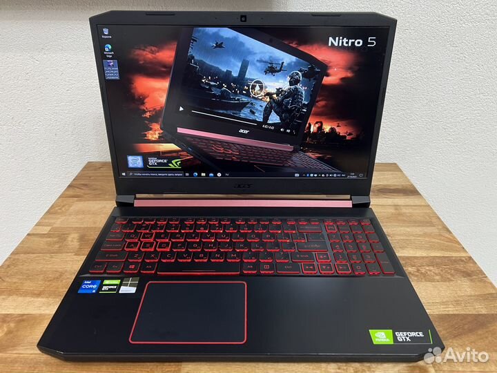 Монстр Nitro 8 ядер i5-8300H 12Gb SSD 512 GTX 1050