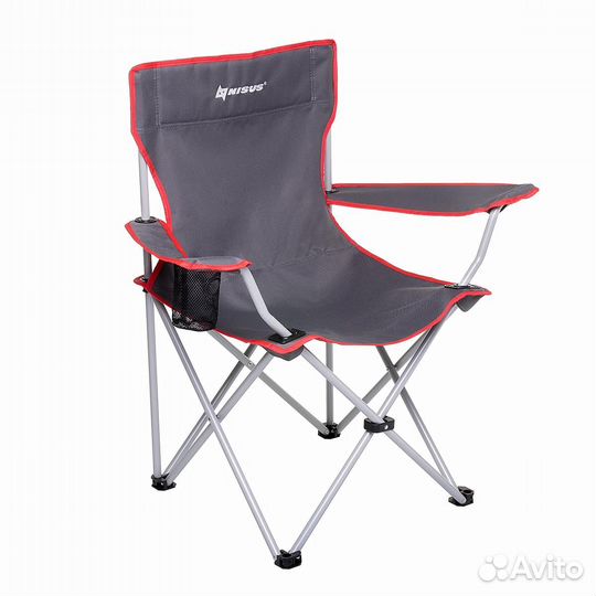 Кресло складное серый/красный (N-242-GR) nisus (п