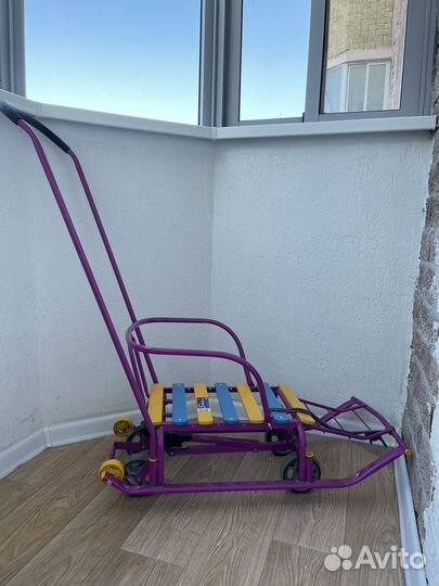 Детские санки коляска Ника универсал на колесах