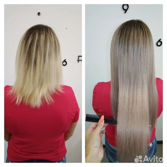 Наращивание волос + окрашивание волос / обучение