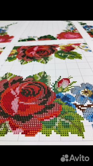 Схема для вышивания рушника крестом, канва