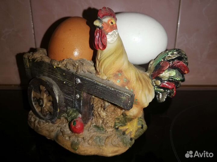 Петух, курица, подставка для яйца и емкость 4 шт