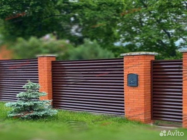 Забор жалюзи металлический