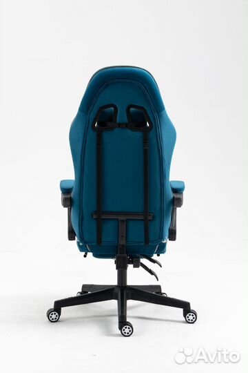 Игровое кресло EC синее-серое без подставки