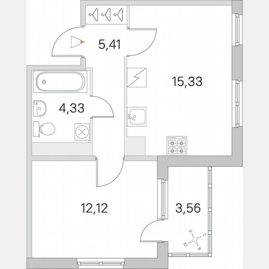 1-к. квартира, 39 м², 2/5 эт.