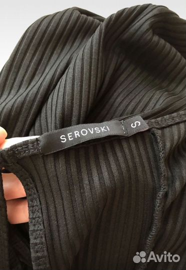 Платье миди в рубчик