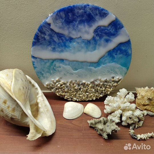 Панно море из эпоксидной смолы