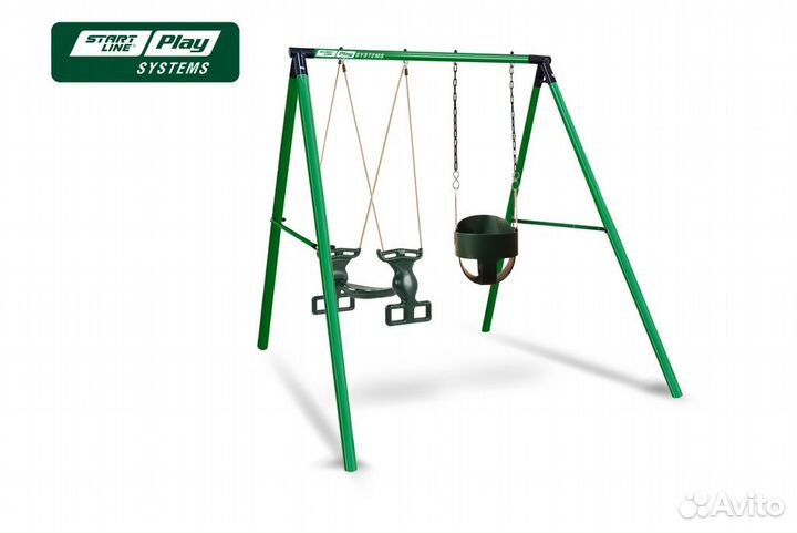 Качели детские уличные металлические 2 секции