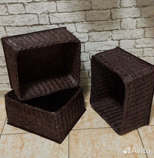 Короб для хранения вещей из бумажной лозы